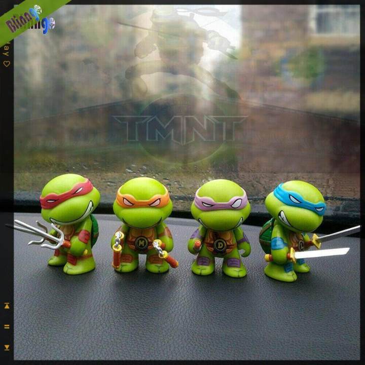 Teenage Mutant Ninja Turtles TMNT Set of 4 Mini Figures PVC Dolls Car Decor Gift For Children Playing Mini - Figures