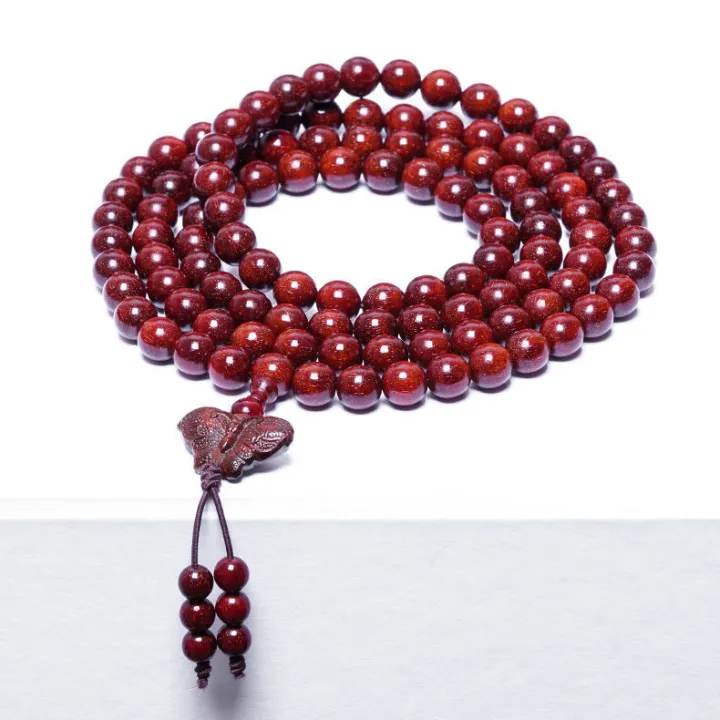 Collection-Level Pterocarpus Santalinus Bracelet Hand-Held Car Hanging Rosary/Prayer Beads Old Materials Full Gold Star Men's and Women's Sandalwood