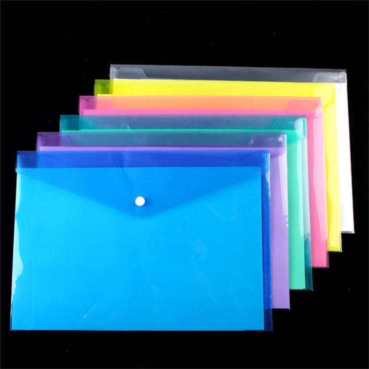 Plastic Filing Products Snap Closure File Folder Lightweight Expanding Wallet Portable File Folder A4 Size Storage Bag