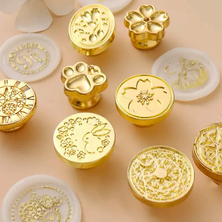 3D Embossed Wax Stamp Head Vintage Craft Stamp Head for Card DIY Wedding Invitation Gift Scrapbook Stamp
