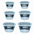 25pcs 250ml Disposable Container Plastic Clear Cup With Lid For Storage Sauce, Jelly, Yogurt, Mousse Cups & Bowls. 