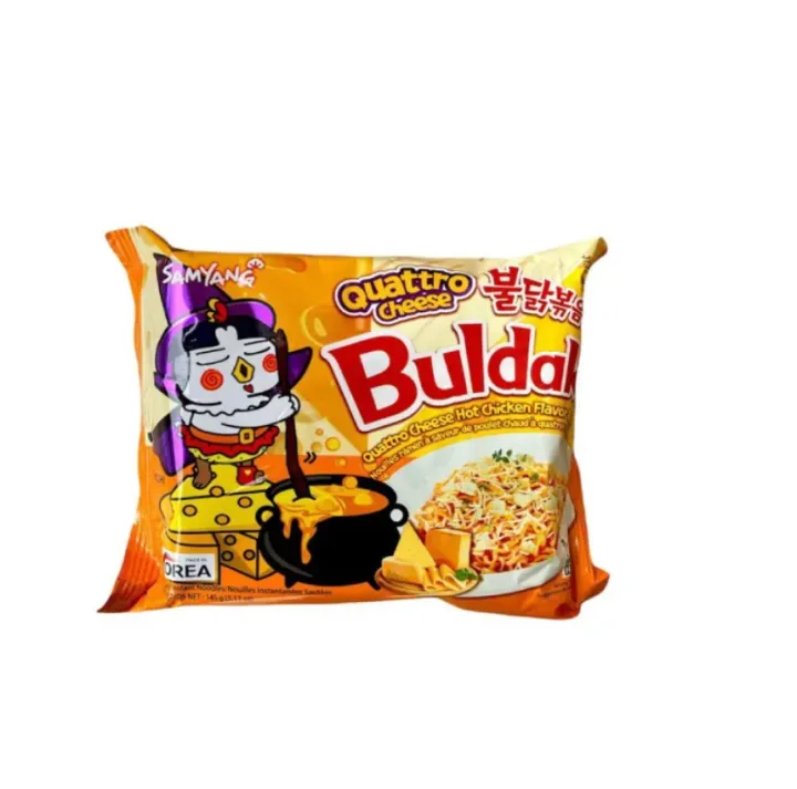 Samyang Buldak Quattro Cheese Hot Chicken Flavor Ramen 140g | Korean Buldak Ramen | 1 Piece | Korean Noodles | Quattro Cheese Ramen