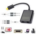 Optical Digital Audio Cable Splitter Adapter 2 Way SPDIF Toslink 1 To 2 Out Hub. 