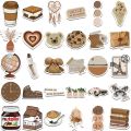 10/30/60PCS Vintage Brown Sticker Aesthetic PVC Laptop Sketchbook Children's Stationery Decoraction Scrapbooking School Supplies. 