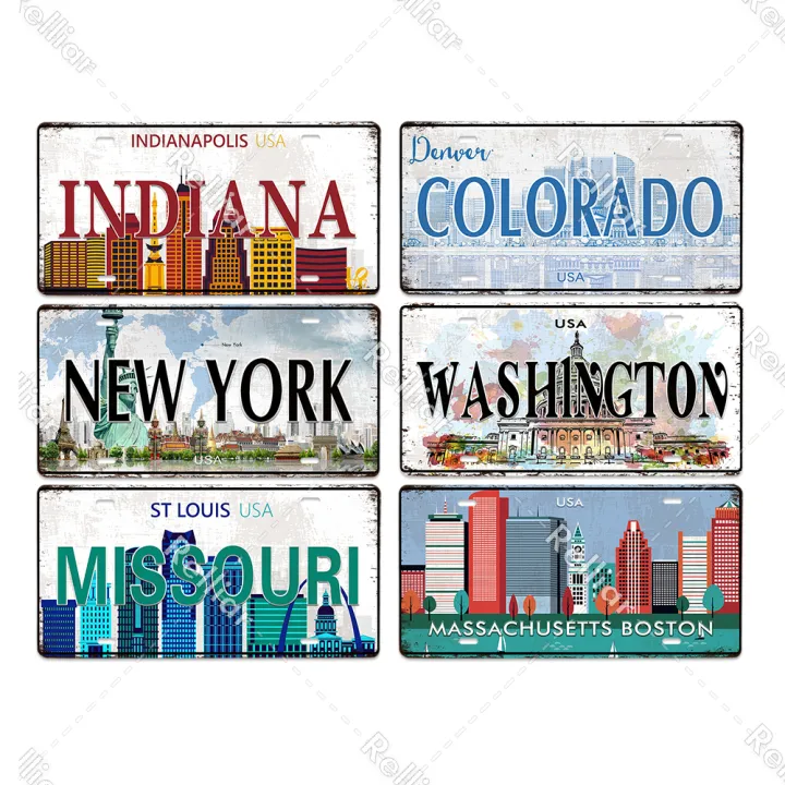 Country%20Metal%20Poster%20Vintage%20Plate%20Decor%20For%20Living%20Room%20Colorado%20Lansing%20Nevada%20Ohio%20Washington%20Plaque%20Garage%20Adorn%20-%20Image%206