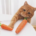 2 PCS Cat Toys Sound Carrot Cuddle-Cat Stick Since Fun Fun Cat Teething Stick Anti-Bite Cat Scratch Board As Shown Paper Rope. 