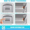 Key Lock Box Wall Mounted 4 Digit Combination Lock Box for House Key Weatherproof Security Key Storage Lock Box Silver. 