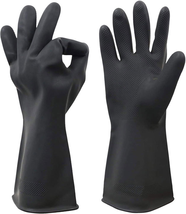 Reusable%20Gardening%20Dishwashing%20Scrubbing%20Cleaning%20Gloves%20Rubber%20Gloves%20(9-9%201/2)%20Black%20-%20Image%204
