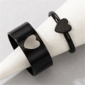 Simple Ring Gothic Jewelry Couple Ring Set Star Moon Heart Open Rings Women Ring Open Rings Punk Ring. 