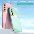 For Samsung Galaxy S22 Plus Back Cover Fashion Shiny Plating Square Bumper Camera Protection Case Soft Silicone Shockproof Protective Mobile Phone Cases. 