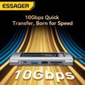 Essager 8-in-1 10G USB PD 100W Multifunctional Hub Computer Interface Extension With Disk Storage Function SD/TF Card USB Type-c to 4K HDMI-Compatible Laptop Dock Station For Macbook Pro Air M1 M2 Solid State Drive Expansion. 