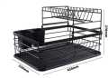 2 Layer Dish Drying Rack, Over The Sink Dish Drying Rack, Stainless Steel Dish Racks for Kitchen Counter, Kitchen Dish Drainer with Drainboard. 