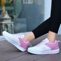 【FOOT SOFA】High quality korean Fashion Shoes for women running Sport white black rubber shoes for ladies hiking casual loafers low cut doll Flat Shoes jogging sneakers for women on sales  brand latest  #HJ-8176. 