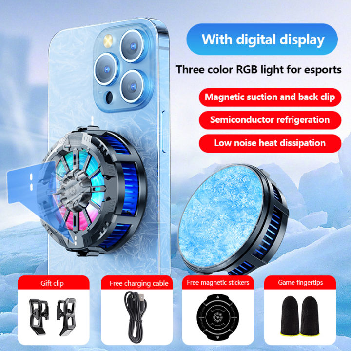 BlueWow X106 Phone Cooler Holder Wireless Charging For iPhone USB Fan Game Holder Radiator Mobile Phone Stand