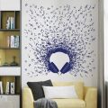 Large Headphones Music Notes Wall Sticker Children Room Music Instrument Jazz Rock DJ Wall Decal Playroom Bedroom Vinyl Decor. 