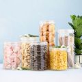 Sealed Cans Covered PET Empty Plastic Transparent Bottles Wide Mouth Snack Candy Biscuit Packaging Barrels Home Storage Box 1Pcs. 