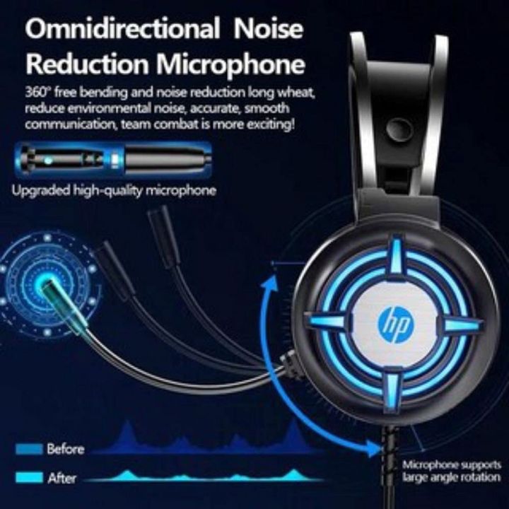 HP H120 USB 2 Pin Gaming Headset with Mic Control (Black)