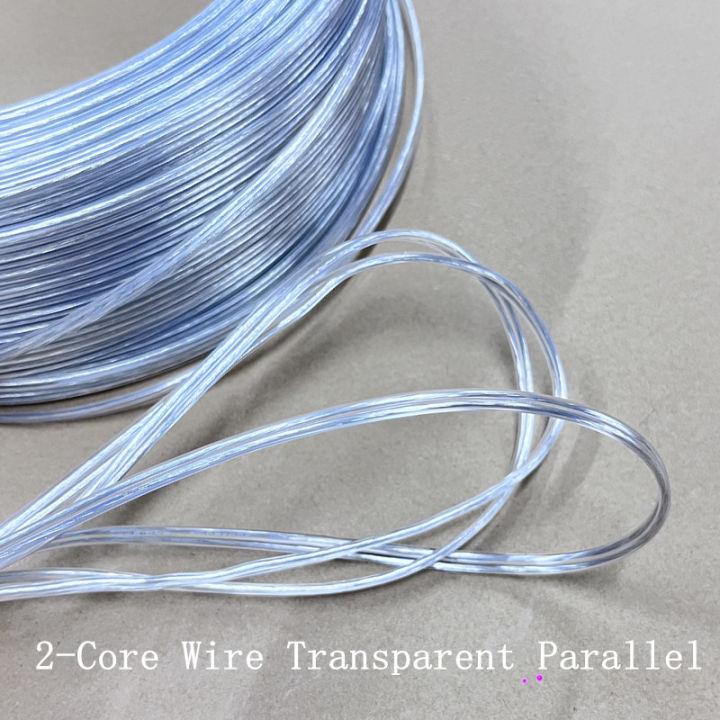 Parallel Color Wire 2 Core Transparent parallel lines 22awg 0.3 square, Clear Transparent ...
