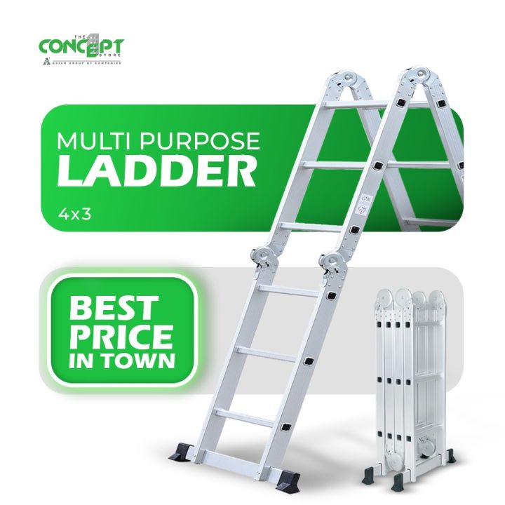 MULTI PURPOSE LADDER 4' X 3' [12ft] - Aluminium Ladders | Daraz.lk