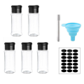 Spice Bottle Set for Spices Salt and Pepper Seasoning Bottle Spice Organizer Condiment Storage Jar Set 5pcs. 