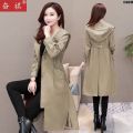 Female Knee 2019 Clothing-Style Slim-Fit Mid-Length ‖ Korean Style Raincoat Fashionable Coat Spring and Autumn Trench Coat Hooded Wind Show ] Fen Qi Thin New Thin ¸. 