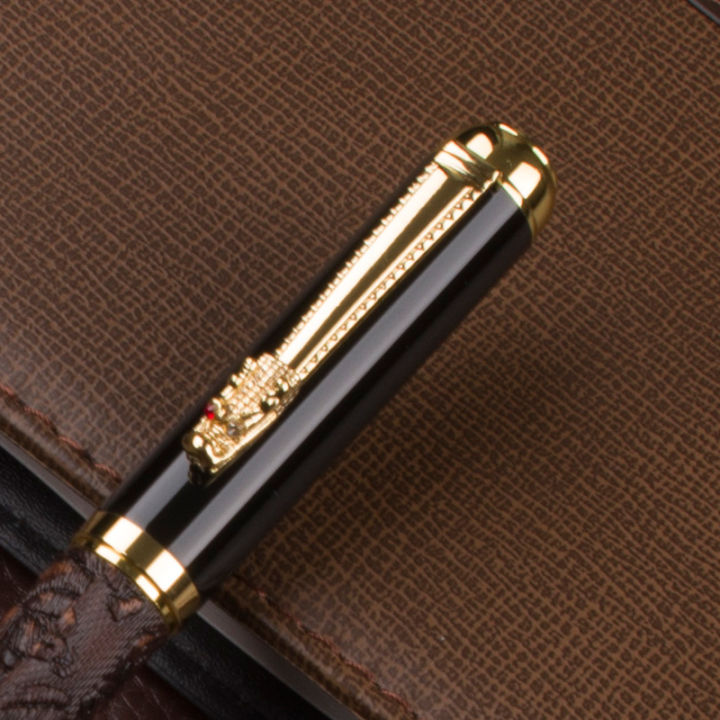 891%20Brown%20Color%203d%20Pattern%20Chinese%20Dragon%20Golden%20Clip%20Roller%20Pen%20With%20M%20Nib%20For%20Antique%20Writing%20Metal%20S%20Pen%20-%20Image%202
