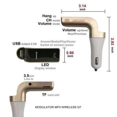 Universal%20Wireless%20In-Car%20FM%20Adapter%20CARG7%20Bluetooth%20Car%20Charger%20T%20Flash%20USB%20Direct%20Connect%20FM%20TRANSMITTER%20/%20MODULATOR,%20MP3%20Player%20Supports%20Bluetooth%20Player%20Digital%20Display%20Hands%20Free%20Calling%20Kit%20-%20Image%205