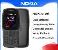 Nokia 106 Dual Sim  With Warranty Feature Push button Phone 1.77" Display Battery Long Standby Flashlight Radio. 