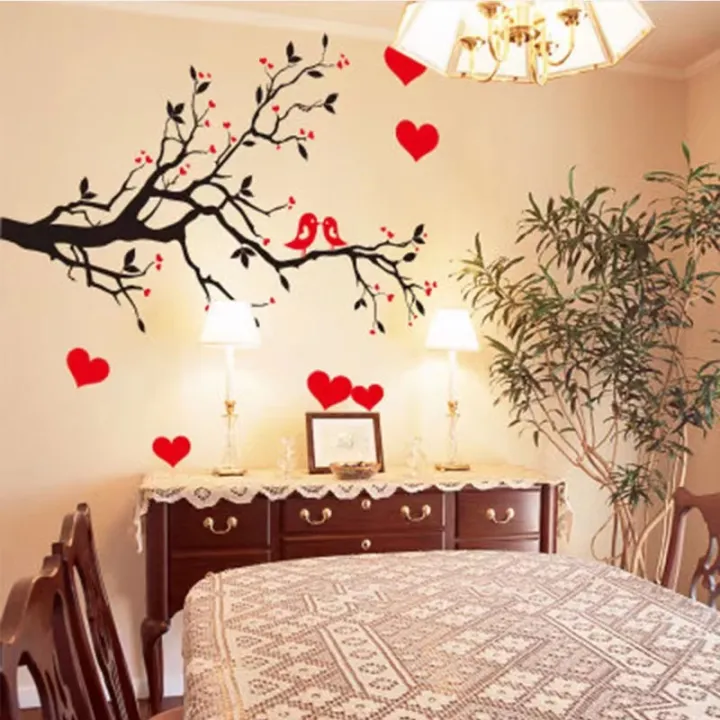 Red%20Heart%20Birds%20Tree%20Branch%20Wall%20decoration%20stickers%20room%20wallpaper%20bedroom%20nursery%20kids%20room%20Home%20decoration%20Wall%20Stickers%20-%20Image%205