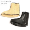 1 Pair Winter PU Leather Warm Socks Adult Fleece Thick Shoes Socks Waterproof Anti-Slip Fashion Rain Boots Socks For Men Women. 