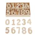 4x60x Wooden Number 0-9 Unpainted Education Numbers Kid's Early Learning. 