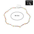Necklace Ethnic Style Beaded Small Daisy Bohemian Handwoven Fashion Multi Color Necklace The Peach Lilac Jewelry Choker For Girls. 