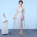 Bridesmaid Dress Mid-Length Fairy Temperament 2024 New Korean Style Small Fat Sister Slimming Sisters Group Wedding Dress. 
