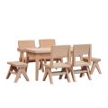 Wood Dollhouse Table Chair Doll Accessories 1:12 Scale Miniature Stool Bench Gift Mini Furniture Mini Dinning Table Dollhouse. 