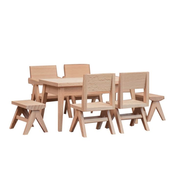 Wood%20Dollhouse%20Table%20Chair%20Doll%20Accessories%201:12%20Scale%20Miniature%20Stool%20Bench%20Gift%20Mini%20Furniture%20Mini%20Dinning%20Table%20Dollhouse%20-%20Image%206