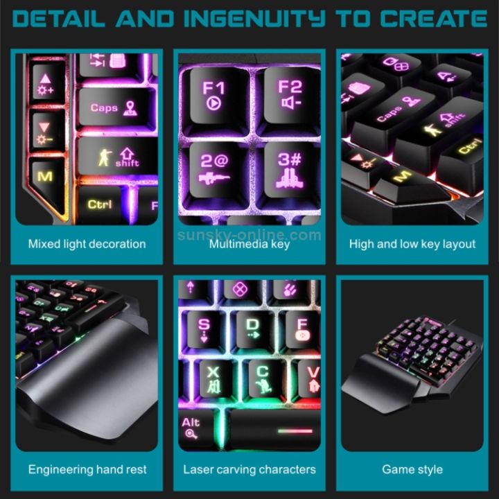 F6%20Wired%20Single%20Handed%20RGB%20Backlight%20Gaming%20Keyboard%2039%20Keys%20One%20Hand%20Ergonomic%20Game%20Keypad%20for%20PC%20Laptop%20Pro%20PUBG%20Gamer%20-%20Image%203