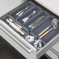 8Pcs 3-Size Multpurpose Portable Desk Drawer Organizer Trays Durable Plastic Interlocking Storage Boxes Dividers Household Office Supplies. 