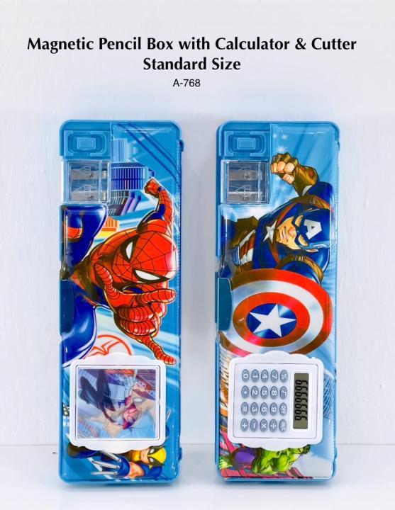 Pencil Box with Calculator and Dual Pencil Sharpener Pencil Case for Kids & Students