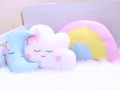 Baby Cot Decorative Pillows Set, Baby cot Bumper pillows set, Baby cloud pillow, baby Crescent pillow, and baby rainbow pillow.. 
