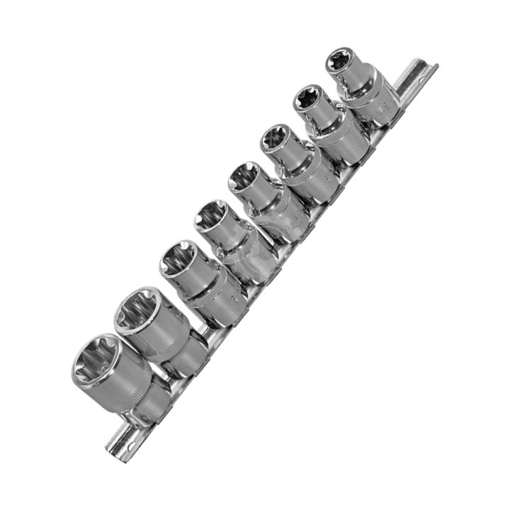 8pcs Srunv Star E Socket Torx Set - 1/2" - E10-E24