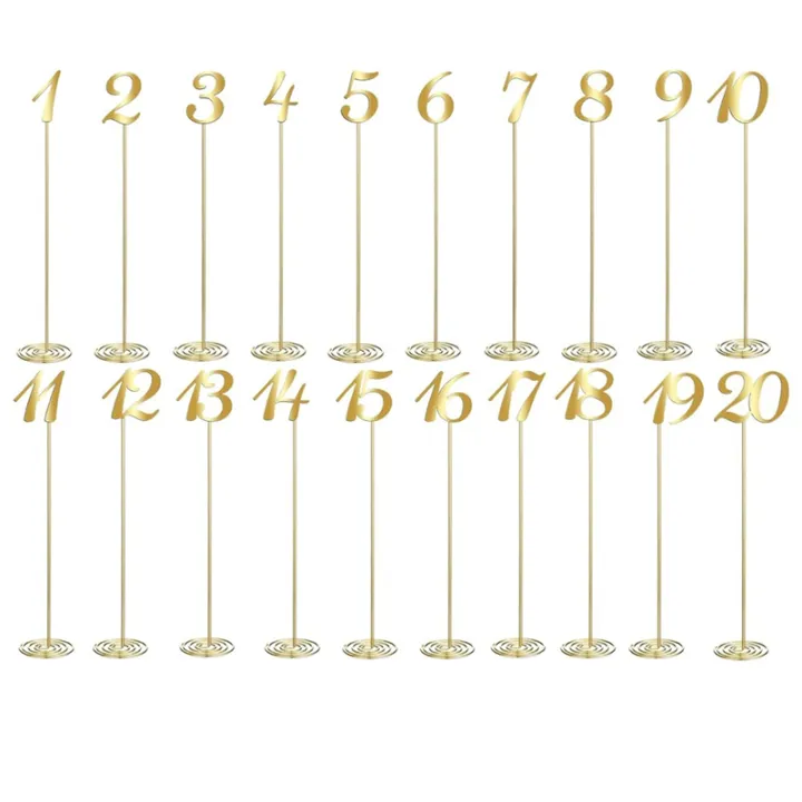 Table Numbers Table Number 1-20 for Wedding Reception 12 Inch with Sturdy Holder Base