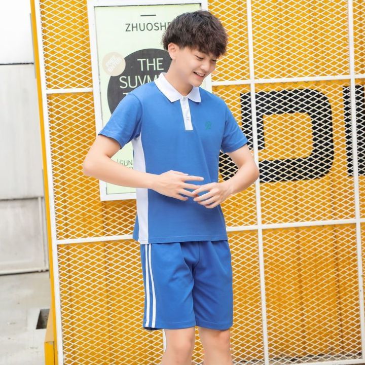 School Uniform Middle School Students Short Sleeve Men's and Women's Top Shorts Sportswear Shenzhen Summer Wear Suit Summer Uniform School Uniform