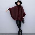 Loose 2024 Elegant Shawl Woolen Coat Short Woolen Cloak Autumn Winter Coat High-End New Female Bat Sleeved. 