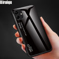 Biruiqu For Samsung Galaxy A04e Shockproof Gradient Tempered Glass Back Soft Silicone Edge Case Cover. 