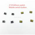 5pcs 2*3*0.65MM 2x3x0.65MM Tactile Push Button Switch Tact 2 Pin Micro Switch SMD for Mobile Phone Camera. 