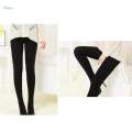 Ladies Fleece Lined Leggings Thick Winter Warm Tights Black Footed. 