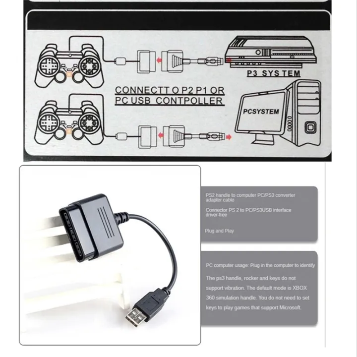 1 Piece Games Controller Converter for PS2 Joypad GamePad to PC USB ...