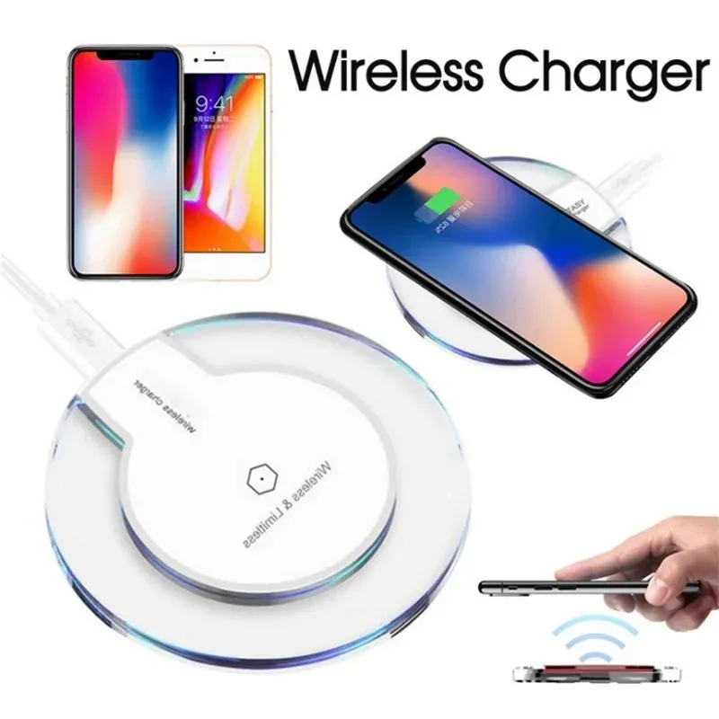 QI Wireless Charger For iPhone XS Max XR Phone LED USB Wireless