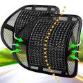 umbar Mesh Back Brace Support Office Home Car Seat Chair Ventilate Cool Cushion Pad with Massage | Breathable, Massage Beads for Ultimate Comfort, Lumbar Support, Back Support with Wooden Beads Provide Massage Feature, Breathable Back Support Cushion. 