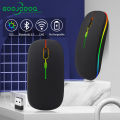 GOOJODOQ Bluetooth Mouse Wireless Mouse 2.4G 2 Modes Rechargeable Mouse Ultra-thin Silent LED Colorful Backlit Gaming Mouse For Laptop Macbook PC iPad. 